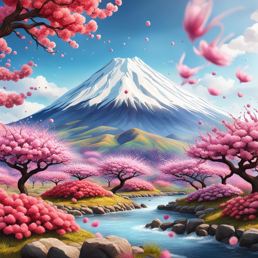 SAKURA 🌸 MOUNT FUJI LANDSCAPE