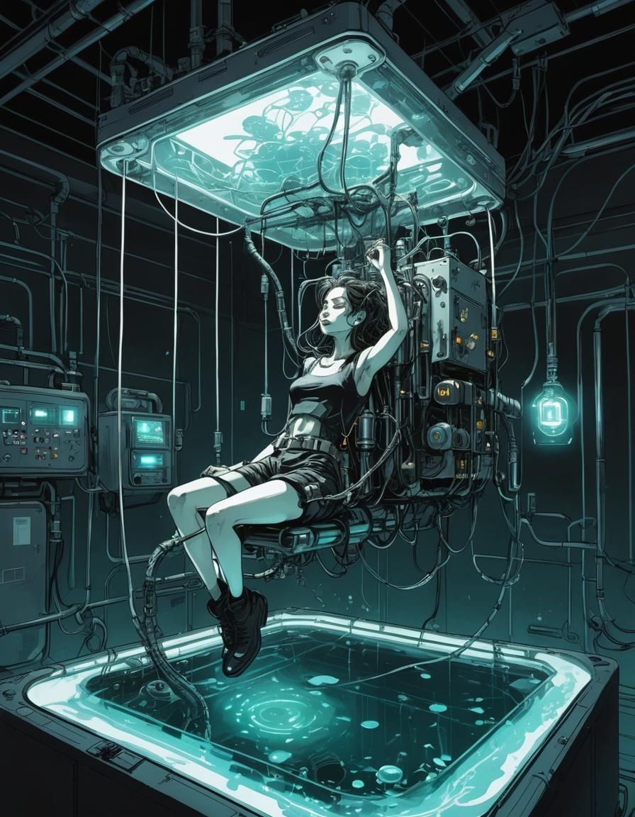 Biopunk Regeneration Tank: Manga Graphic Novel Art
