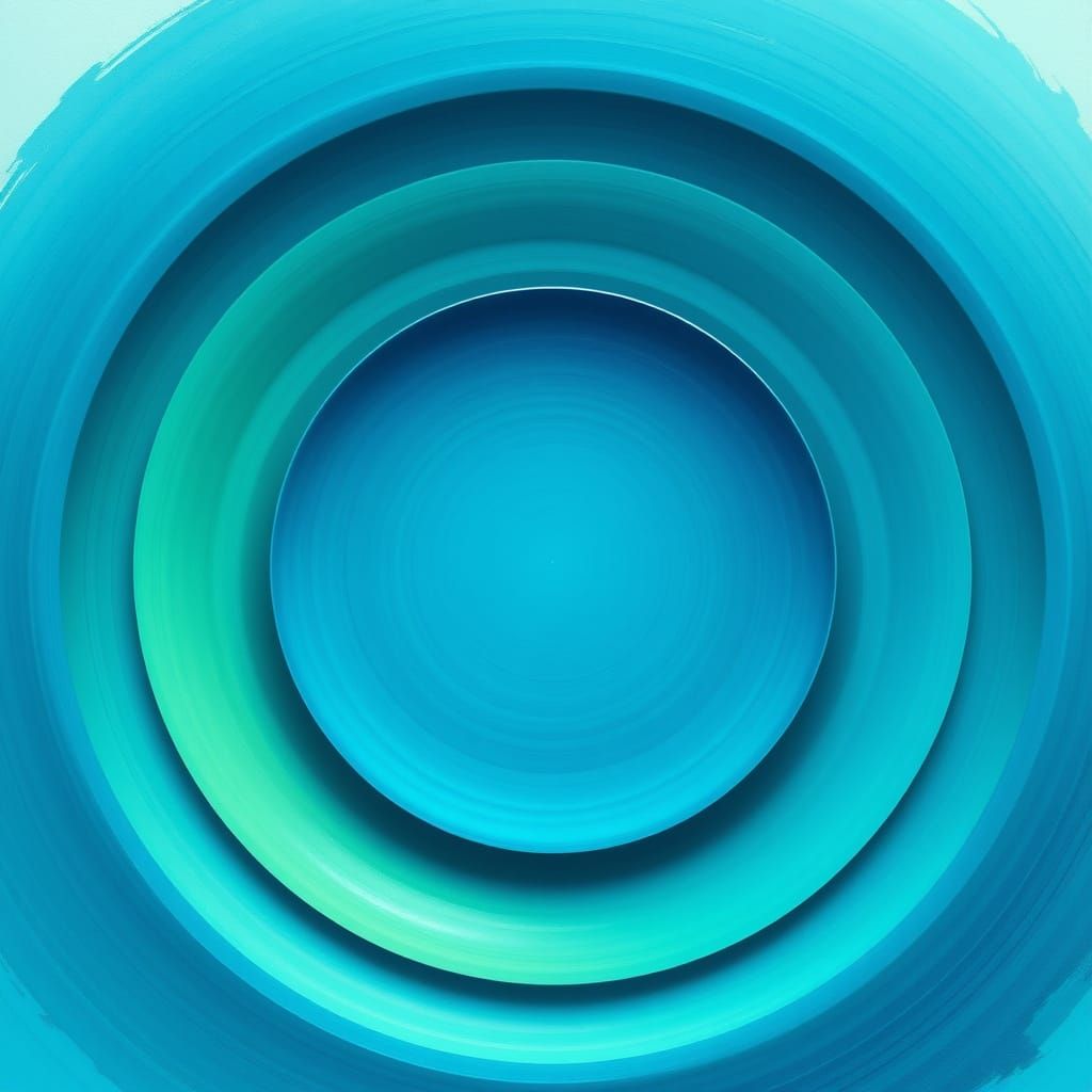 Minimalist Abstract Blue and Green Circles in Graphic Design...