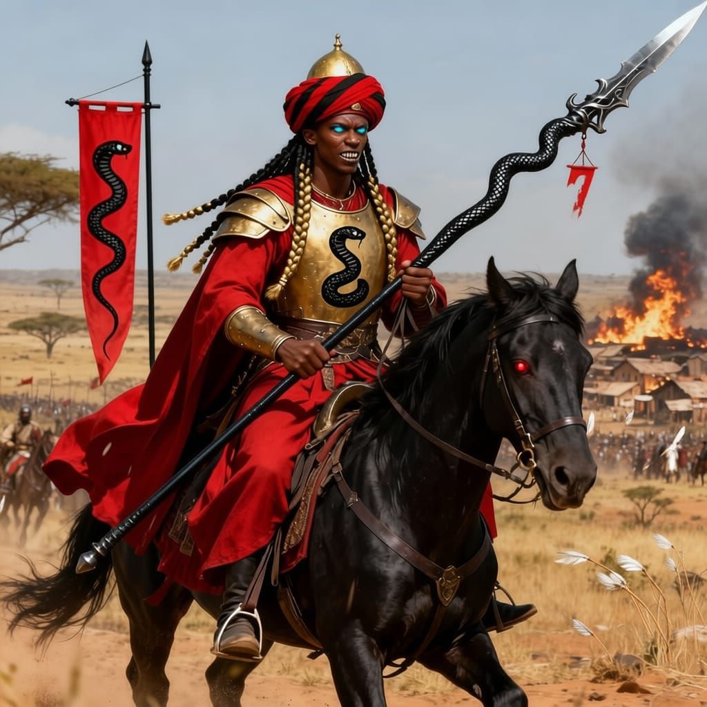 Crimson Serpent Lord of Harad rides Black Horse