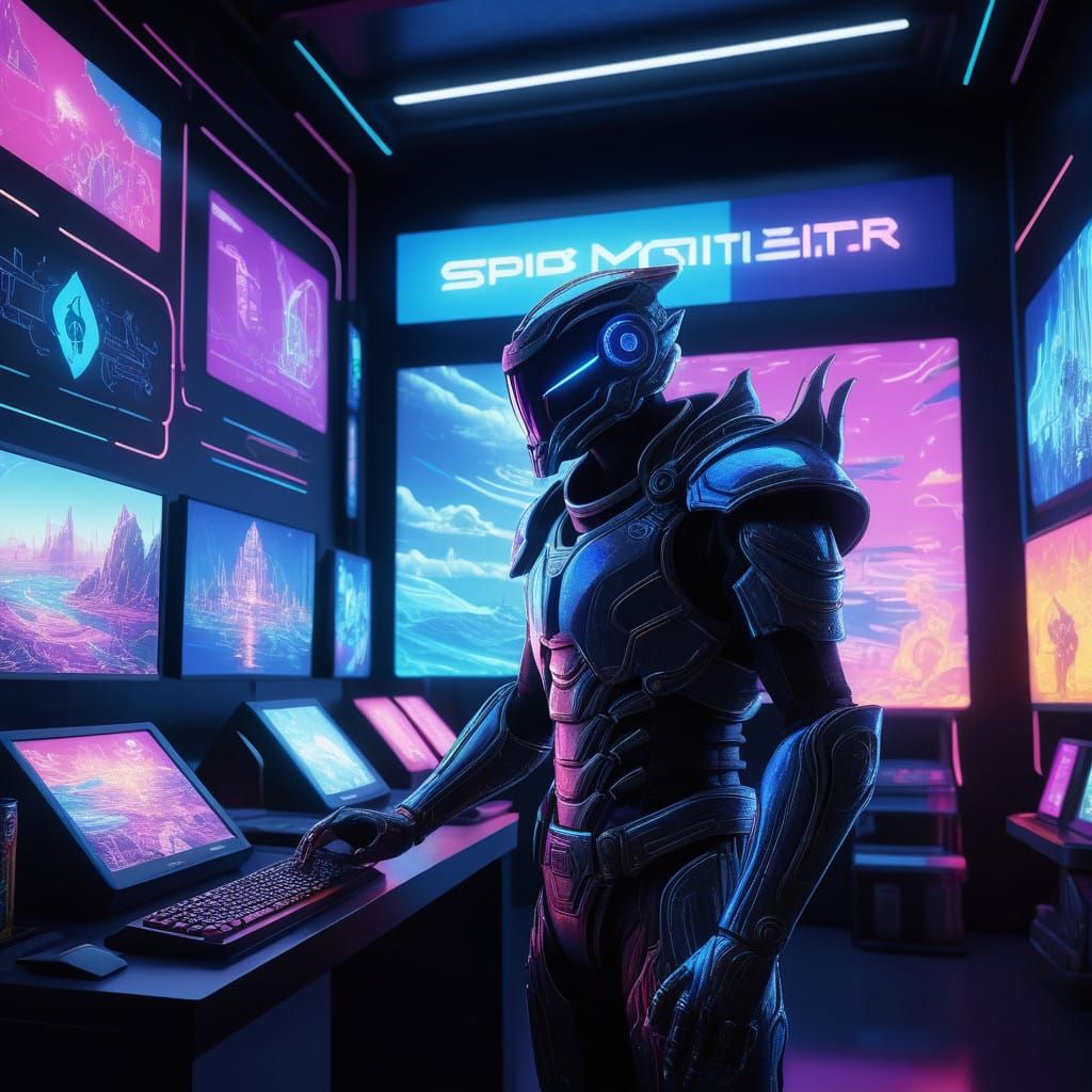 Cyberpunk Sigma Surrounded by Neon Fanta in a Futuristic Dre...