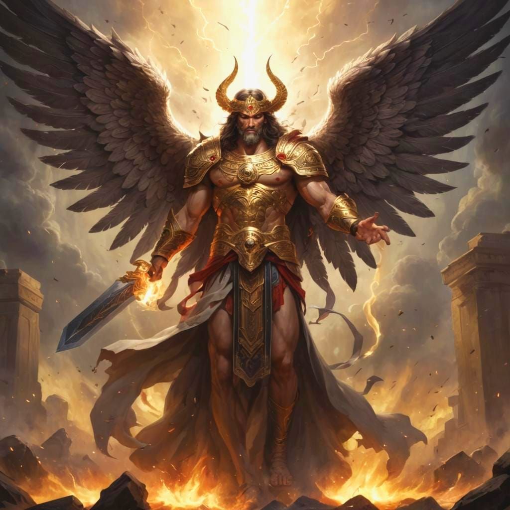 Wrathful Angel Descending into the Abyss