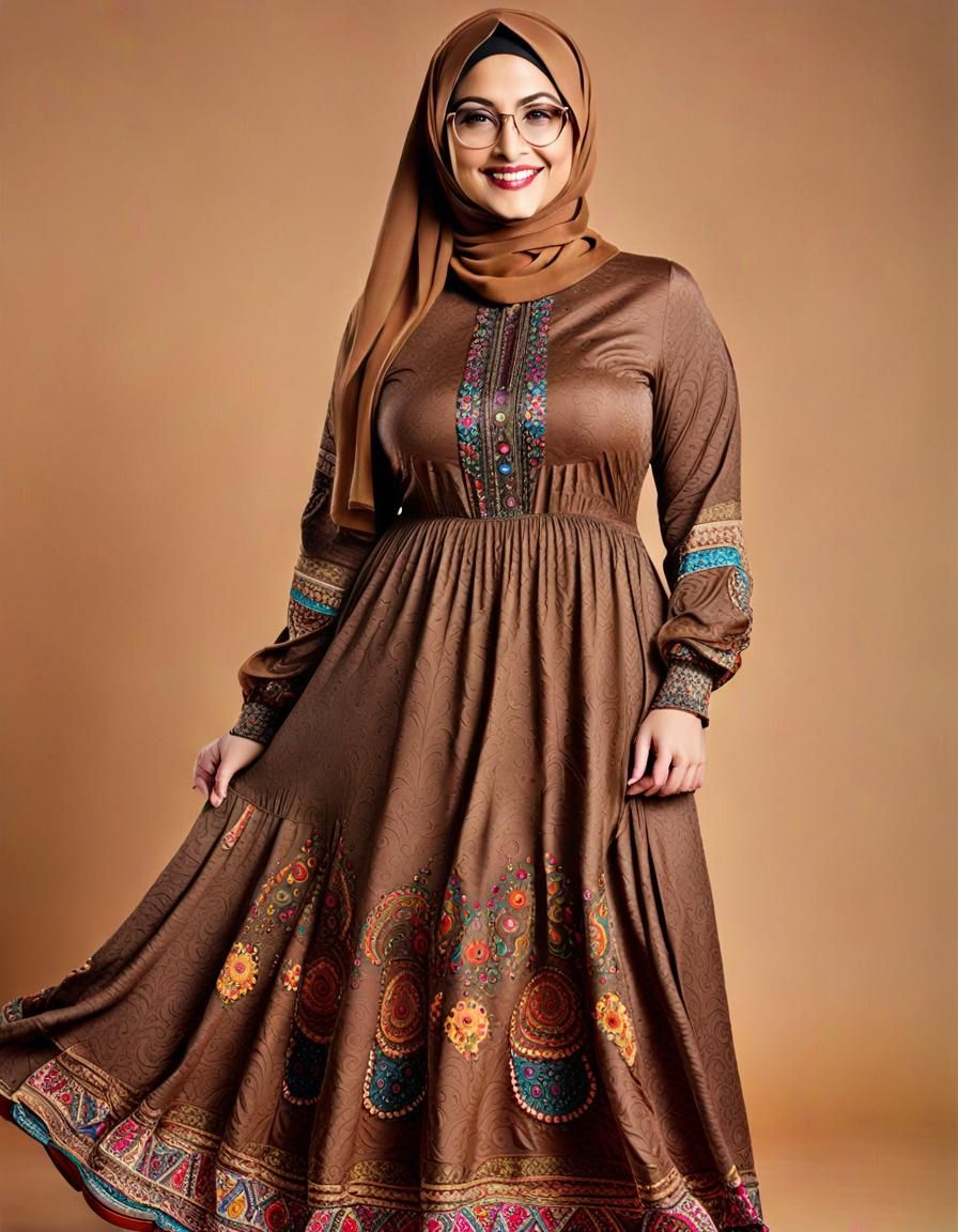 Psychedelic Portrait of a Hijabi Woman in Pop Art Style