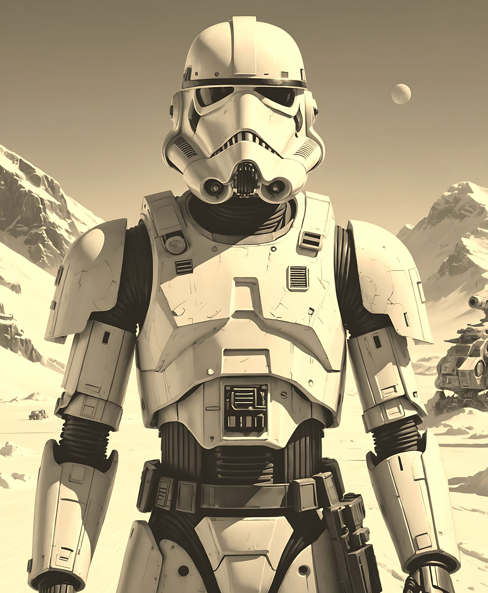 Menacing Robot Snow Trooper Concept Art