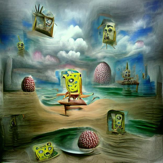 Surreal Spongebob Squarepants AI Rendition
