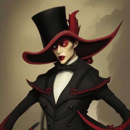 Tiefling Demon Woman Portrait in Dark Fantasy Style