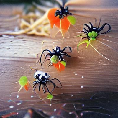 Cute Cartoon Spiders Ready for Halloween