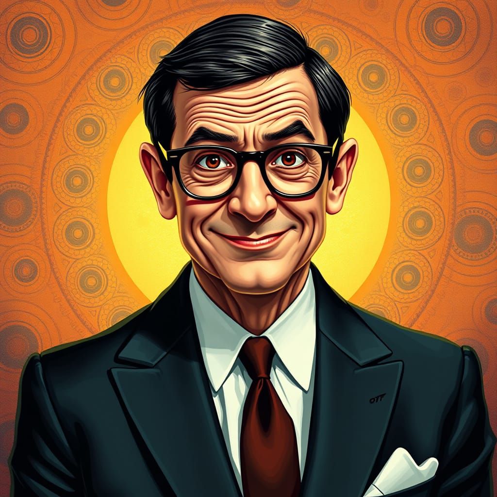 Mr. Bean as 007 in Cute Pop Surreal Style