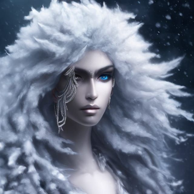 Black God of Winter in Hyperrealistic Digital Art