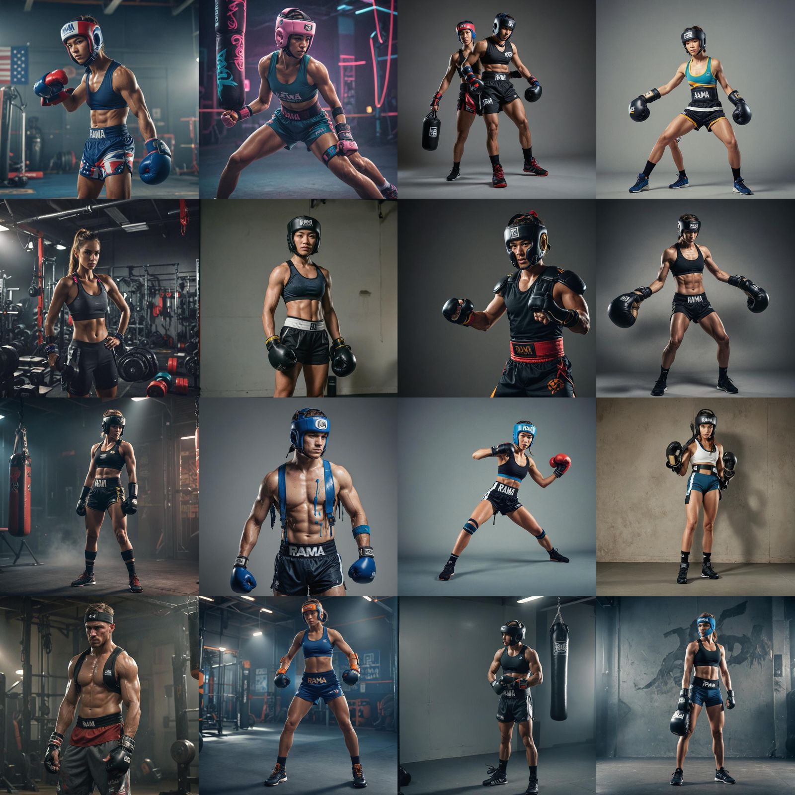 Rama Sports Equipment: Athlete in Boxing and Weightlifting G...