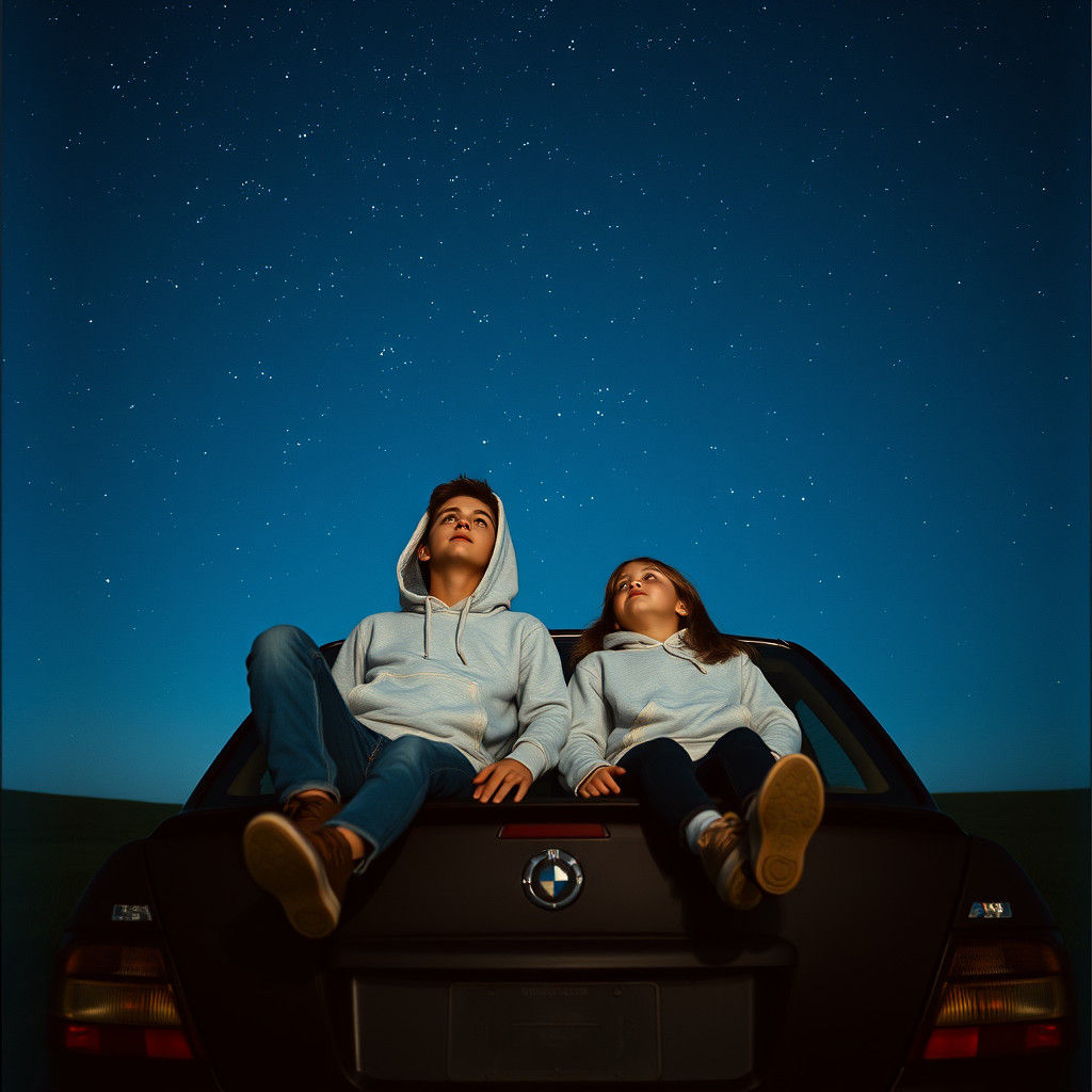 Teenagers Gaze at Stars on 35mm Film
