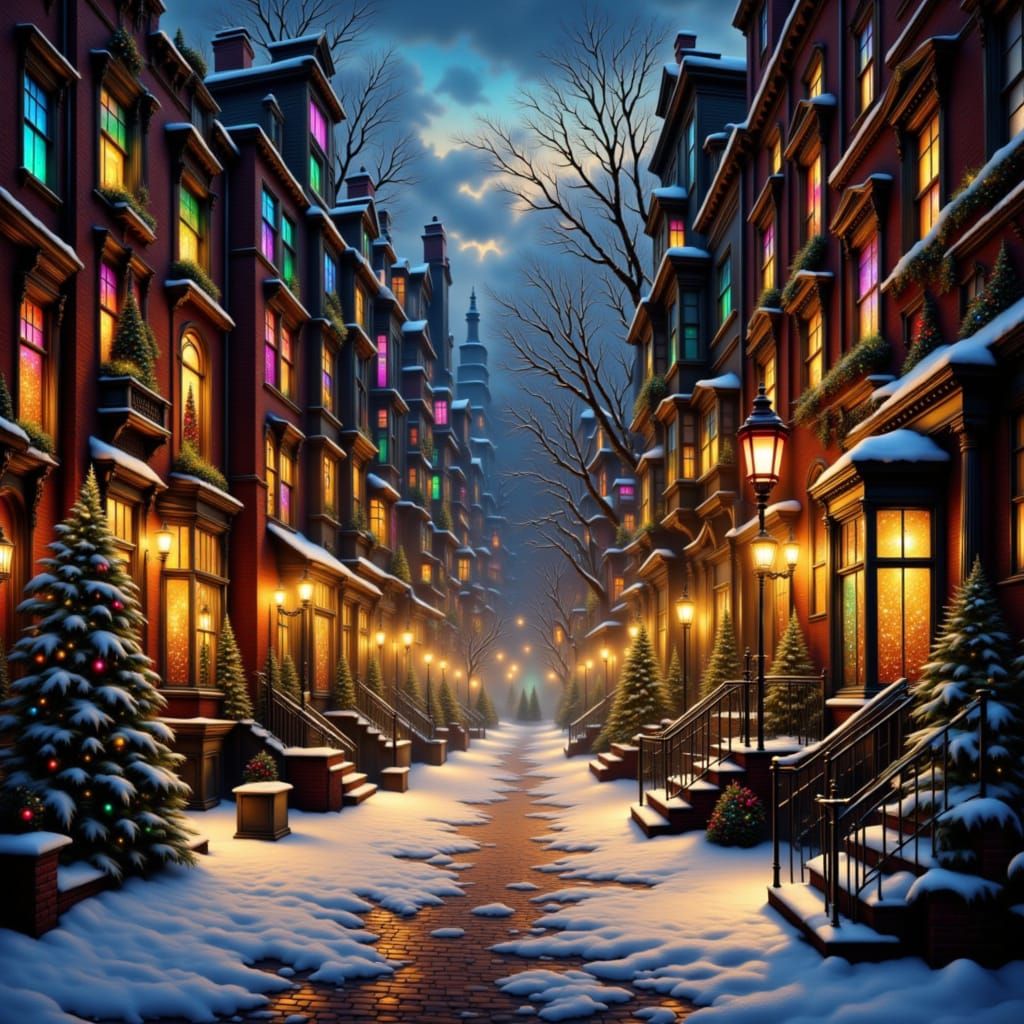 Victorian Christmas Street in Magical Festive Glow