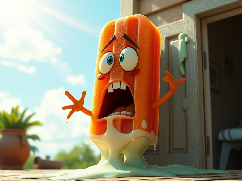 Frosty Fears: A Melting Popsicle's Desperate Cry