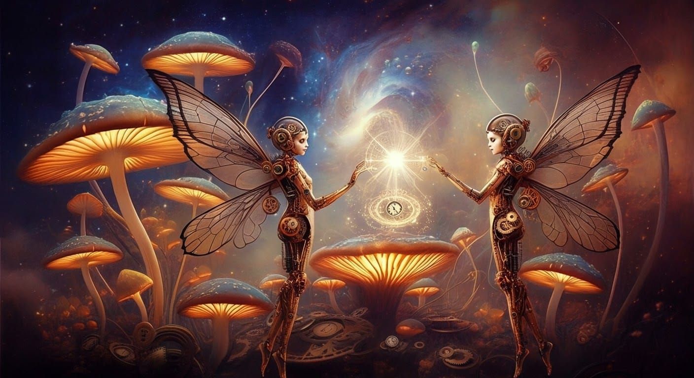 Clockwork Fairies Bring Mechanical Magic in Astral Landscape