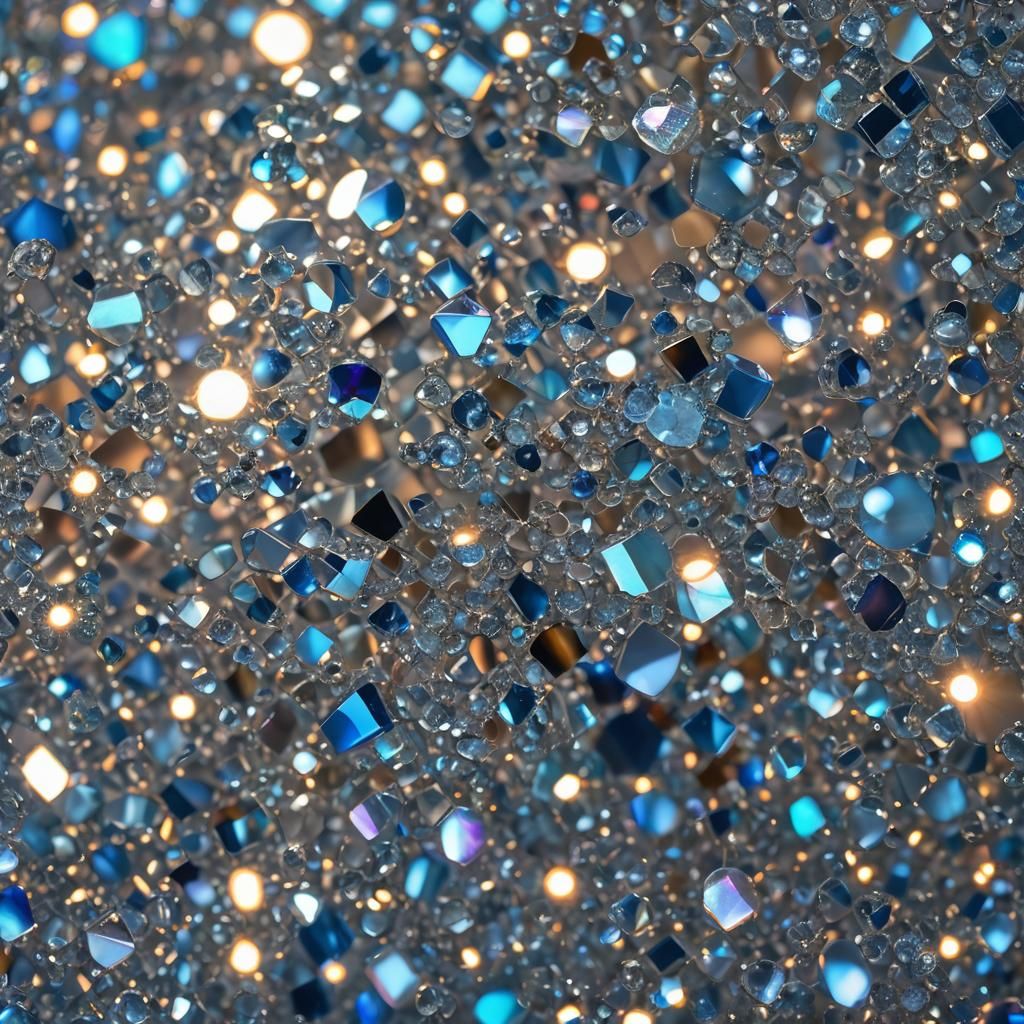 Crystal Shimmers with Blue Light: Surreal Macro Photo