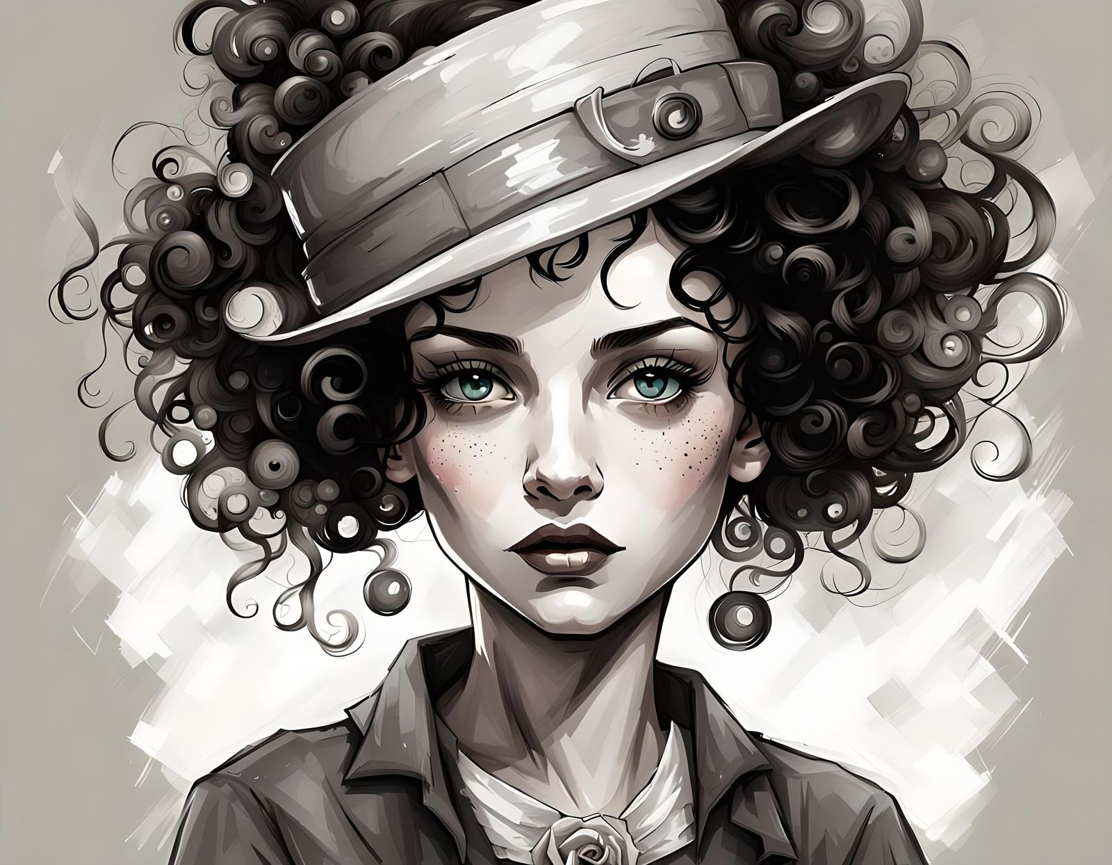 Surreal Realistic Portrait of a Mysterious Woman