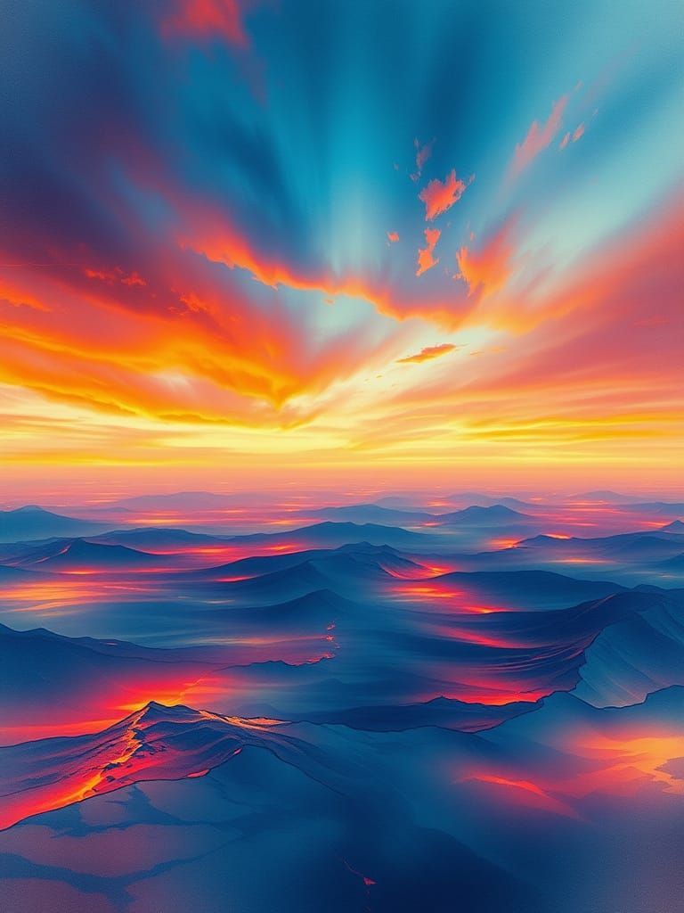 Epic Bioluminescent Landscape in Hot Colors