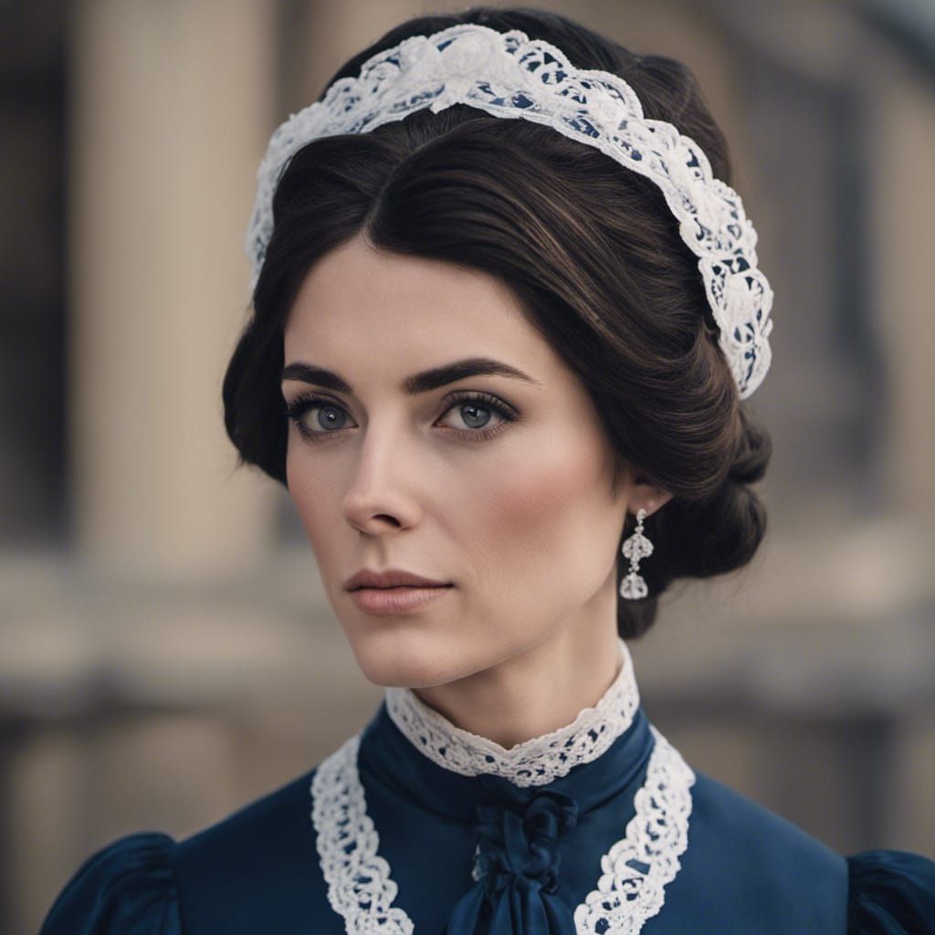 Regency Era Woman Portrait in Studio Lighting