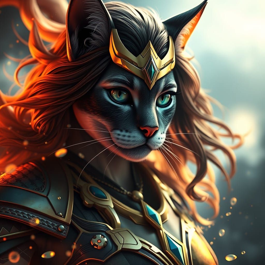 Wonderwoman Cat in Fantastical Splendor