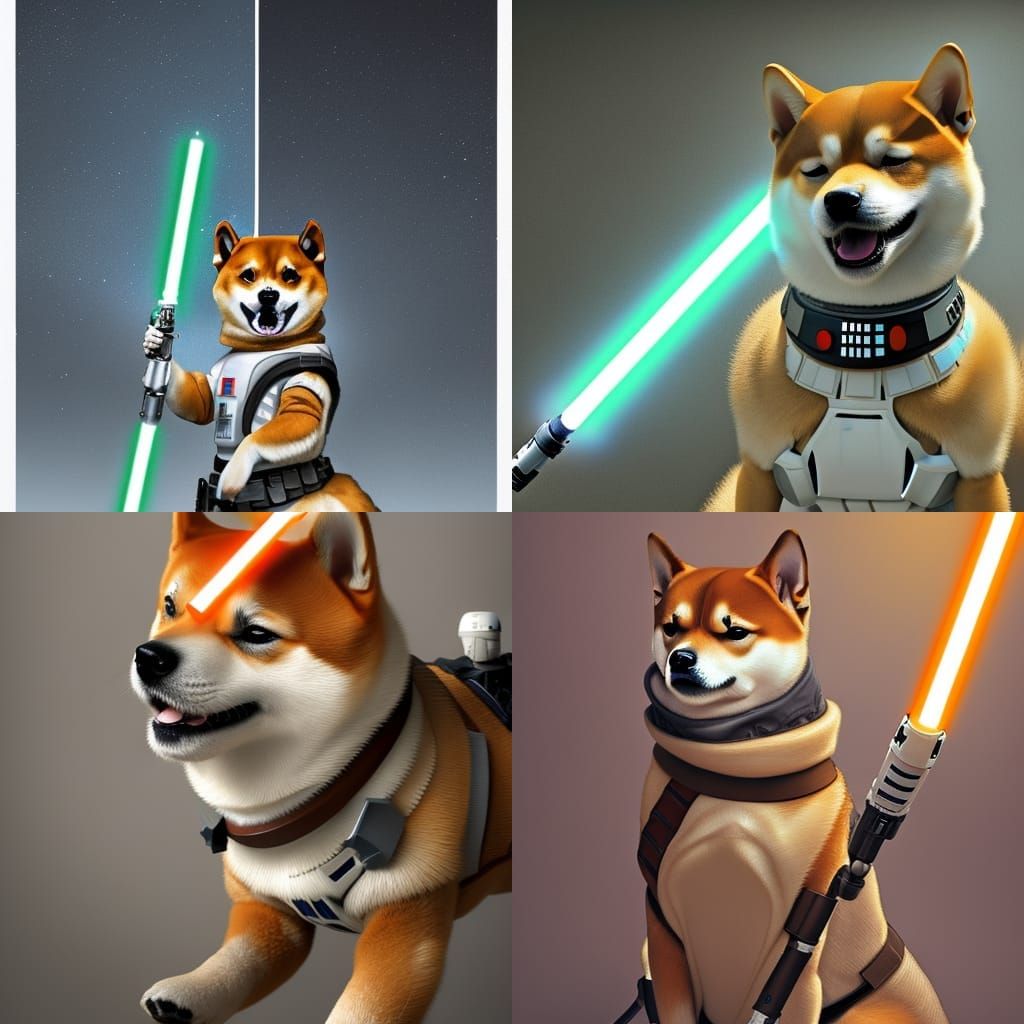 Shiba Inu as Star Wars Character: Space Art