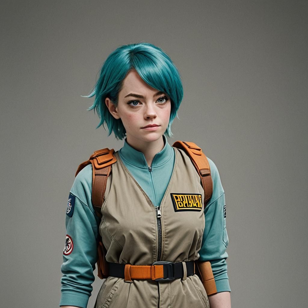 Emma Stone as Bulma in Dragon Ball Style