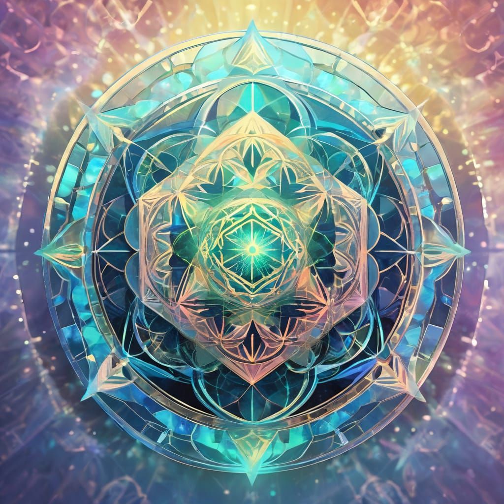 Surreal Dystopian Emblem with Sacred Geometry