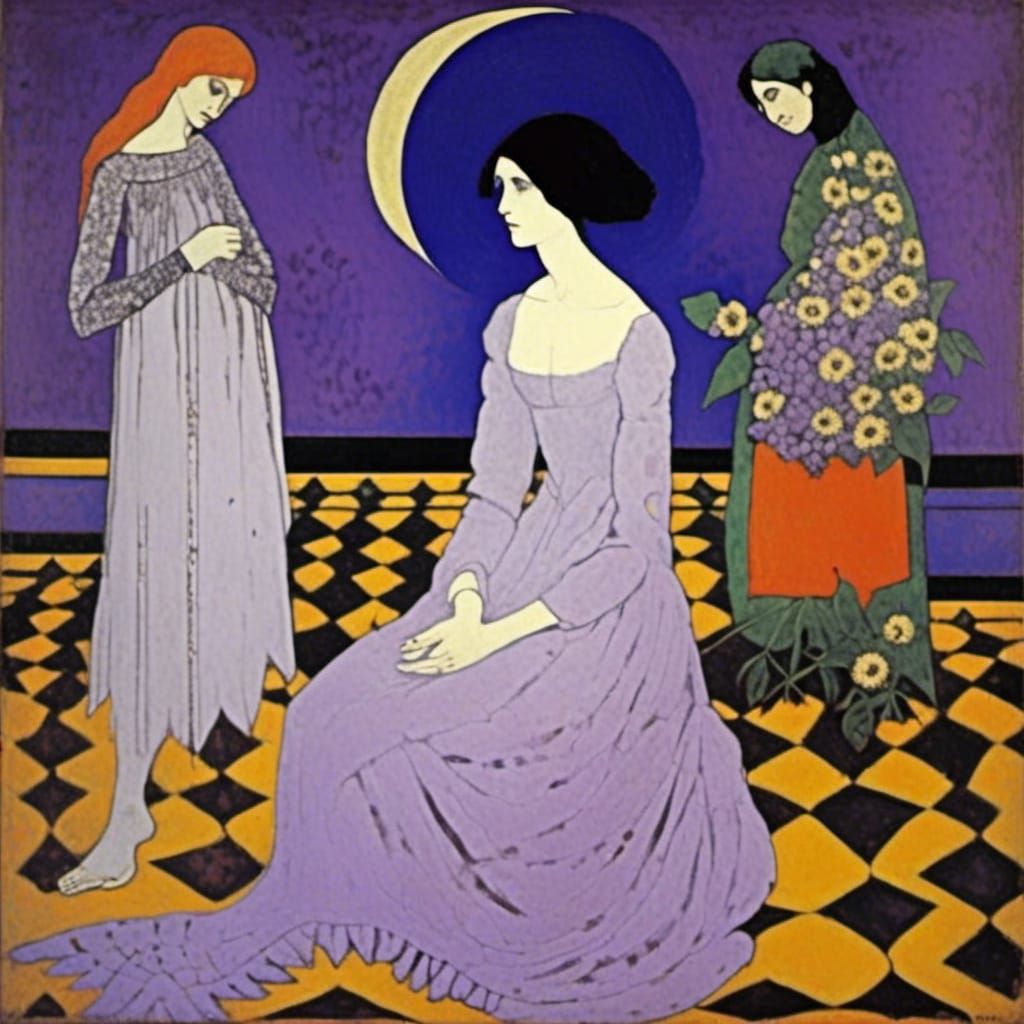 Gothic Princess Portrait in Renaissance Impressionist Style