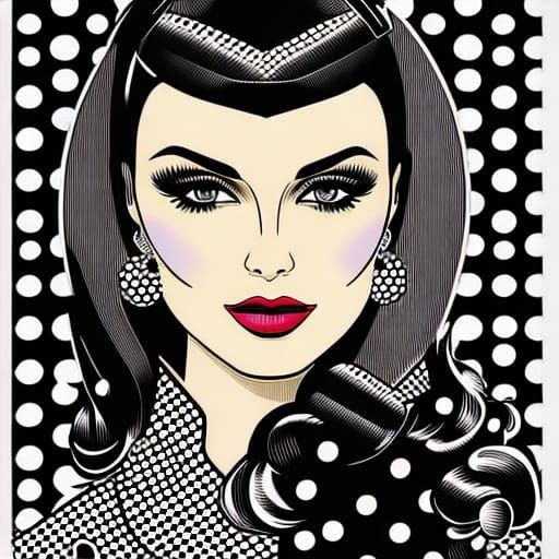 Pop Art Woman in Roy Lichtenstein Style
