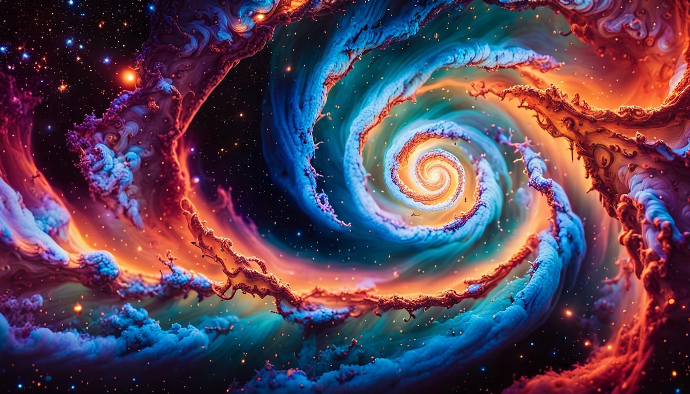 Gorgeous Spiral Galaxy and Nebula Cluster