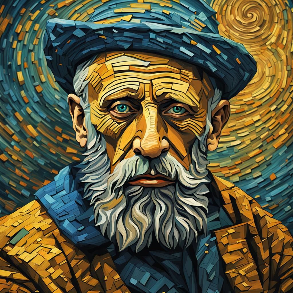 Picasso Portrait in Van Gogh Style