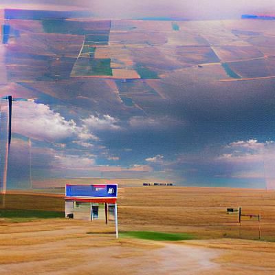 Hyperrealistic Desolate Landscape of Nowhere, Kansas