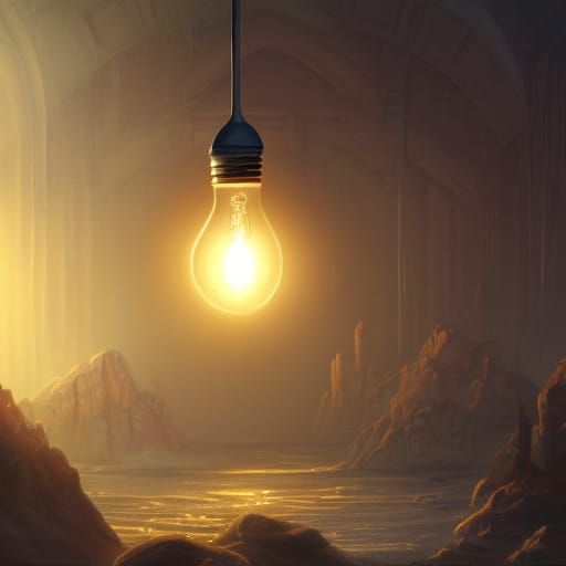 Fantastical Lightbulb Concept Art in Deep Color