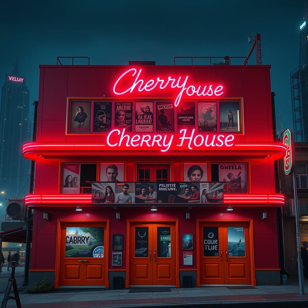 Vibrant Port City Nightclub in Cyberpunk Style