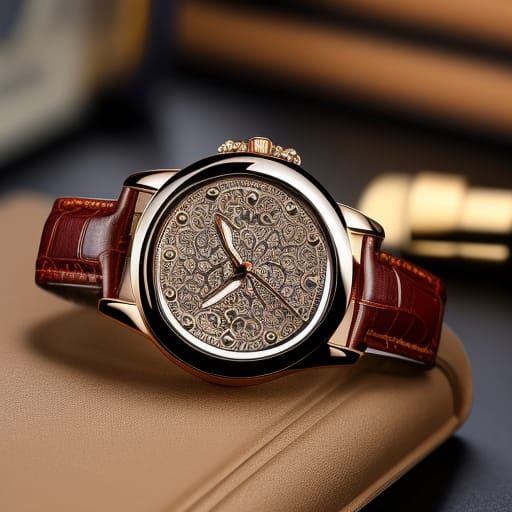 Elegant Watch on Leather Book