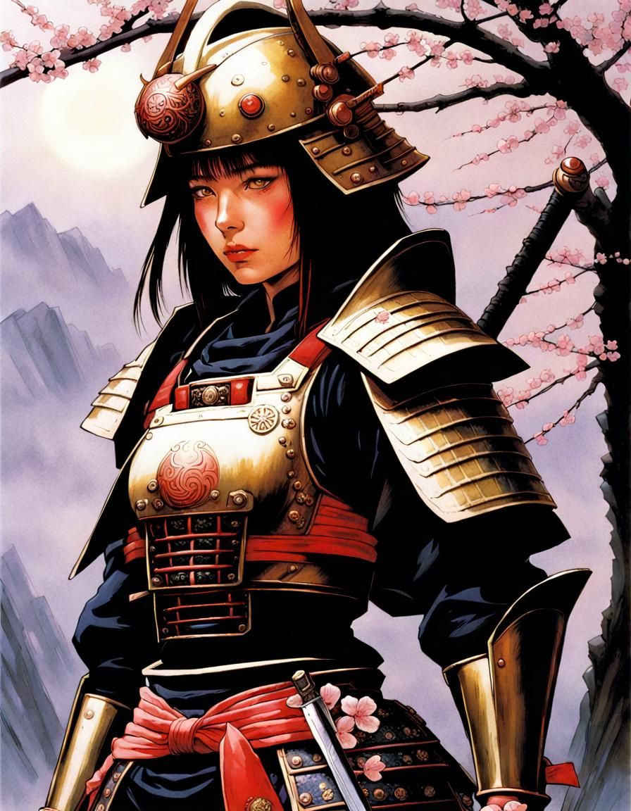 Sakura Scorpio Samurai in Arcanepunk Style