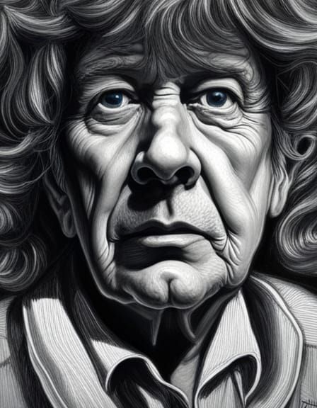 Horrified Pawnbroker Portrait in Neon Light