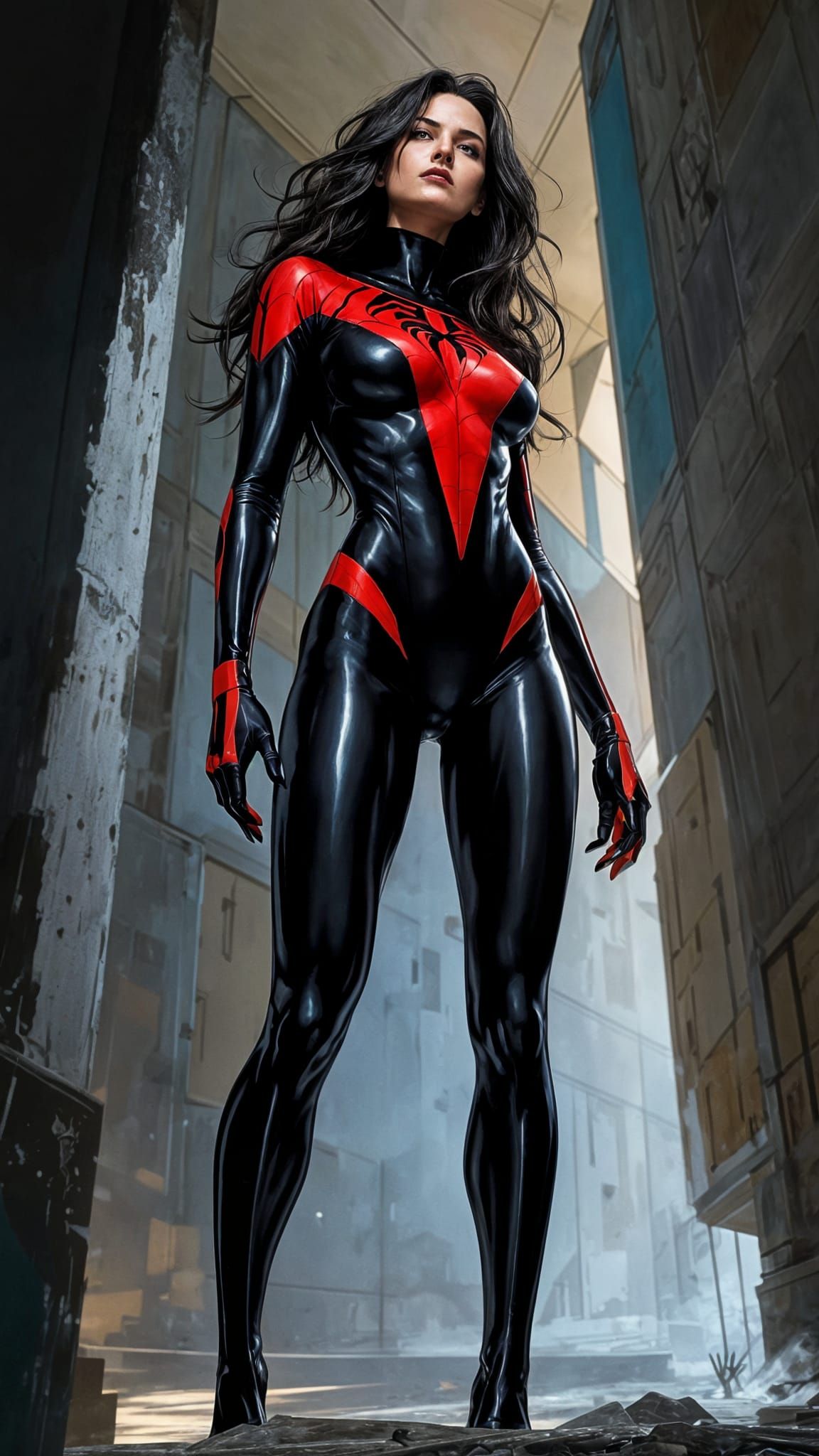 Spider-Woman in a Sleek Black Suit