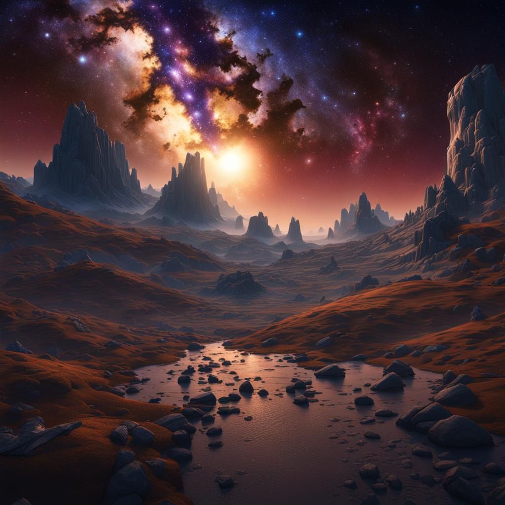Detailed Matte Painting of the Milky Way