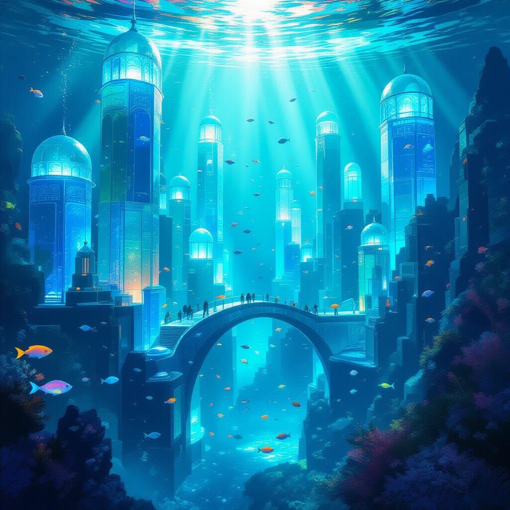 Underwater City Made of Sea Glass
