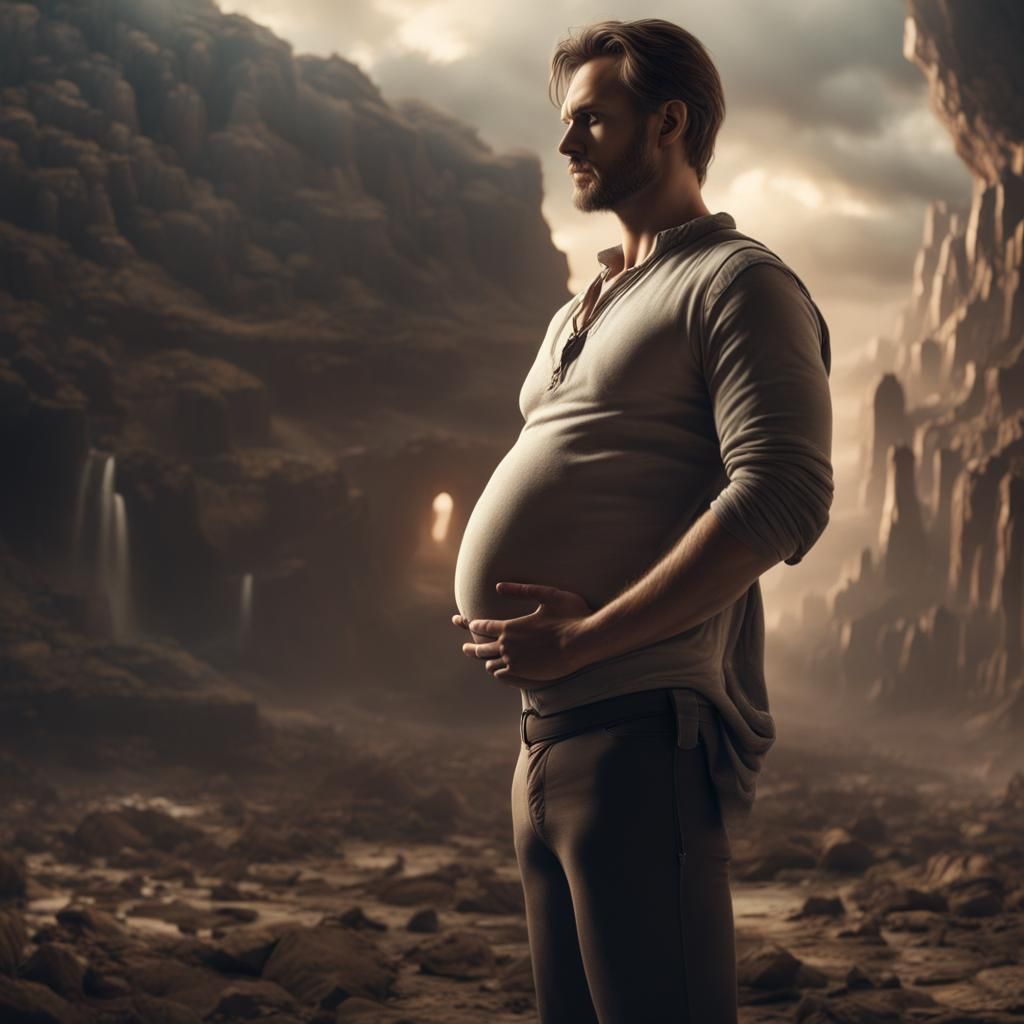 Handsome Pregnant Man: Epic Digital Matte Painting