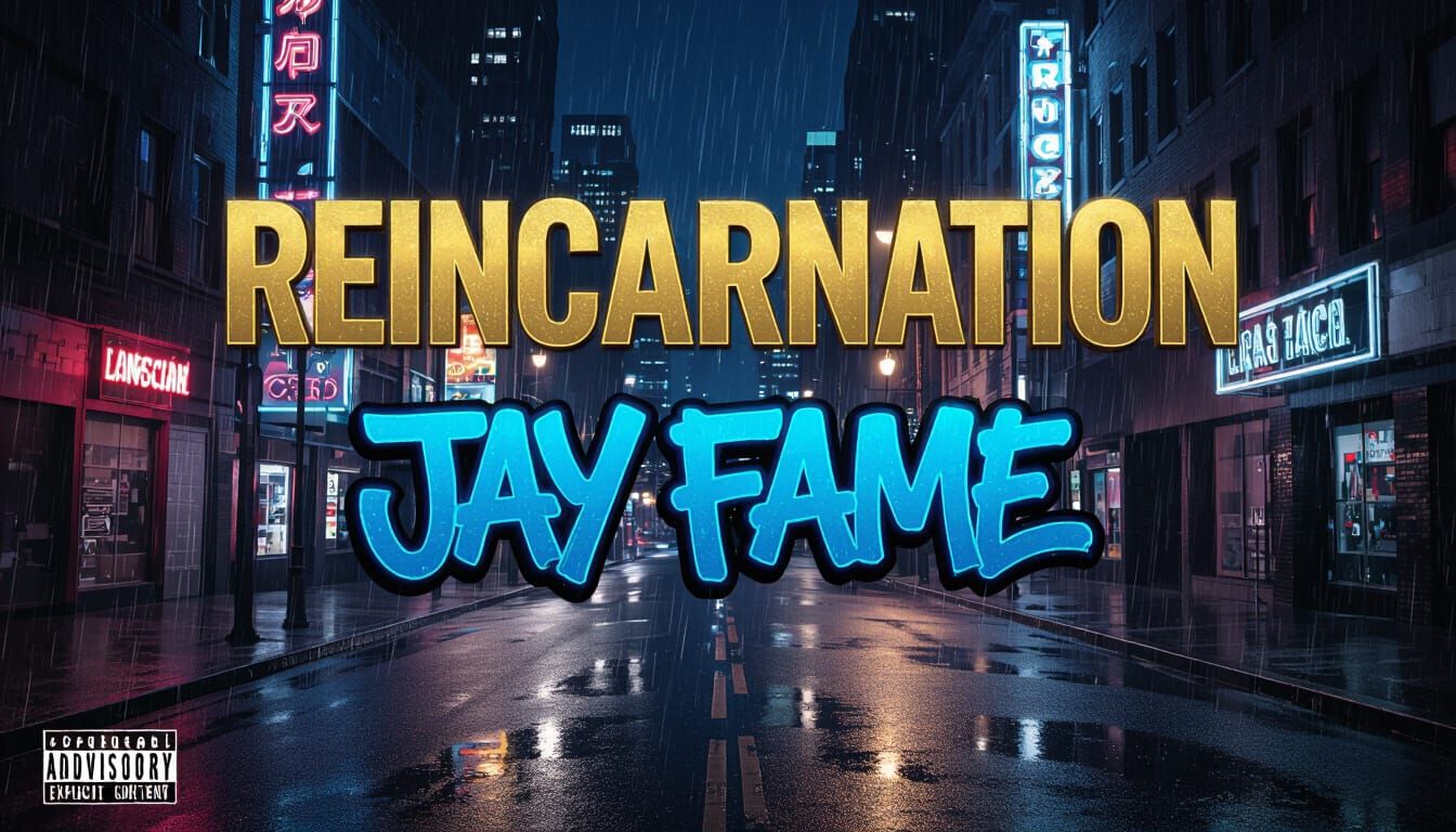 Reincarnation Album Cover: Jay Fame Graffiti Neon Night