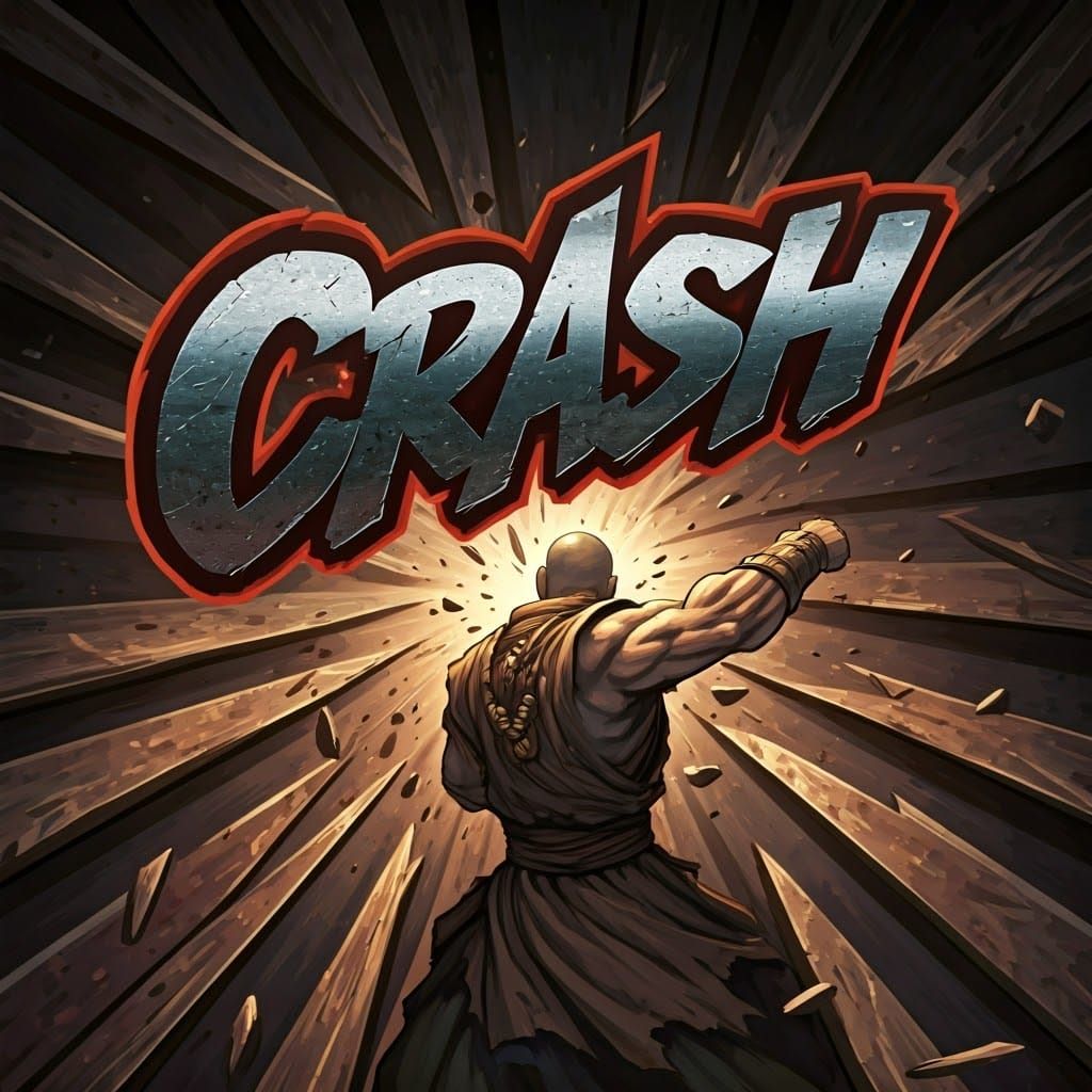 Monk Shatters Door with Fist, Graffiti Art