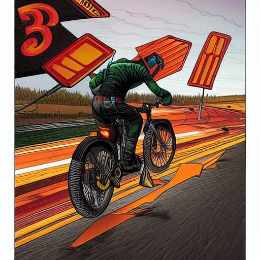 Comic Book Car Slalom Course by Mark Brooks