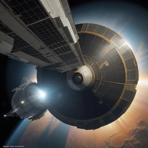 Soviet Spacecraft Soyuz in Orbit, Detailed Concept Art