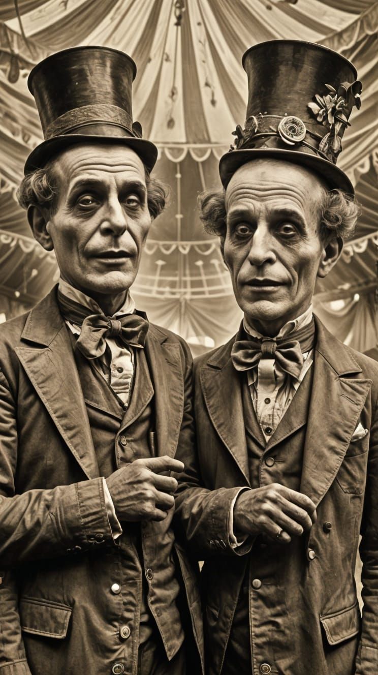 Vintage Circus Freak Show: Two-Headed Man