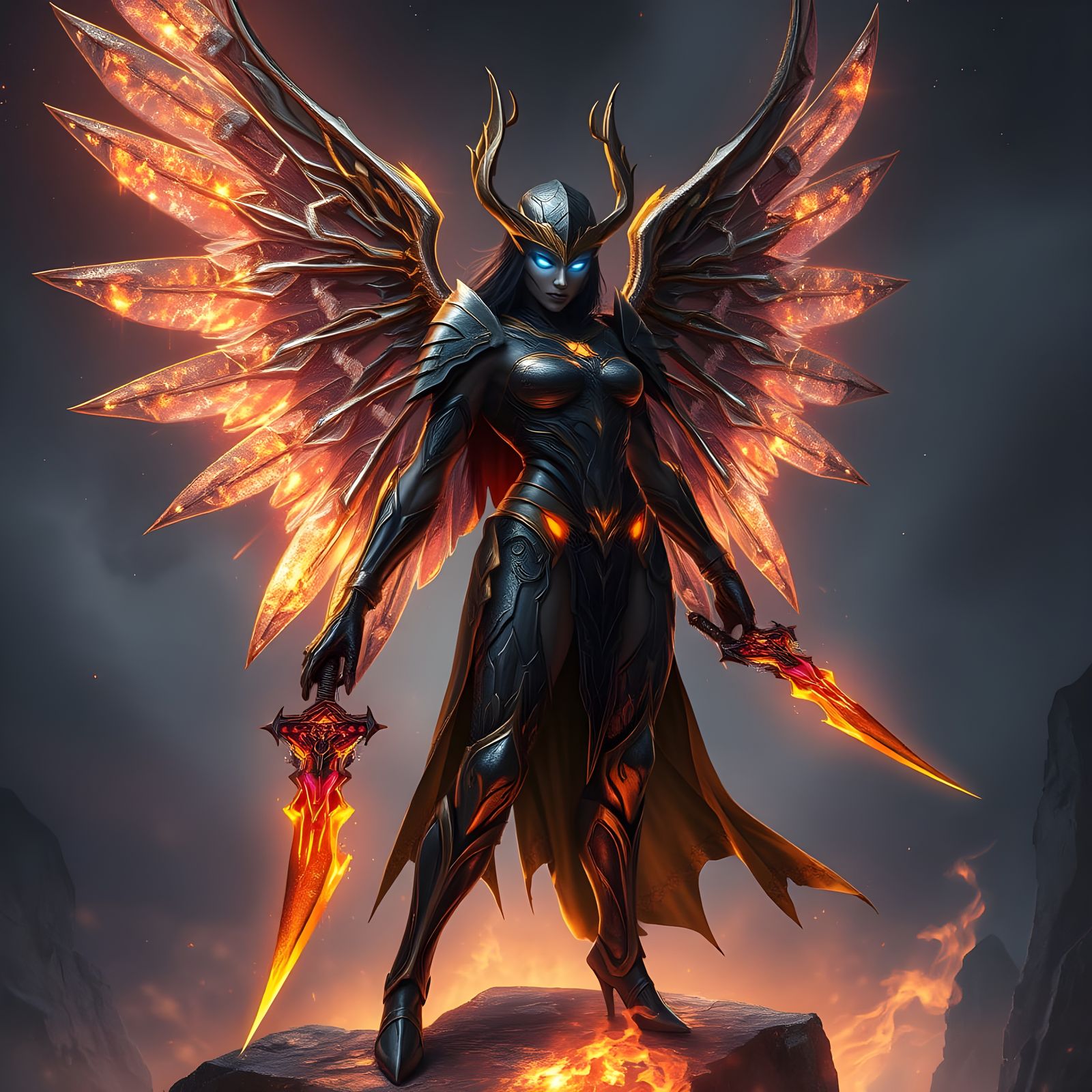 Shadow Valkyrie in Stardust Armor with Astral Flame Blades