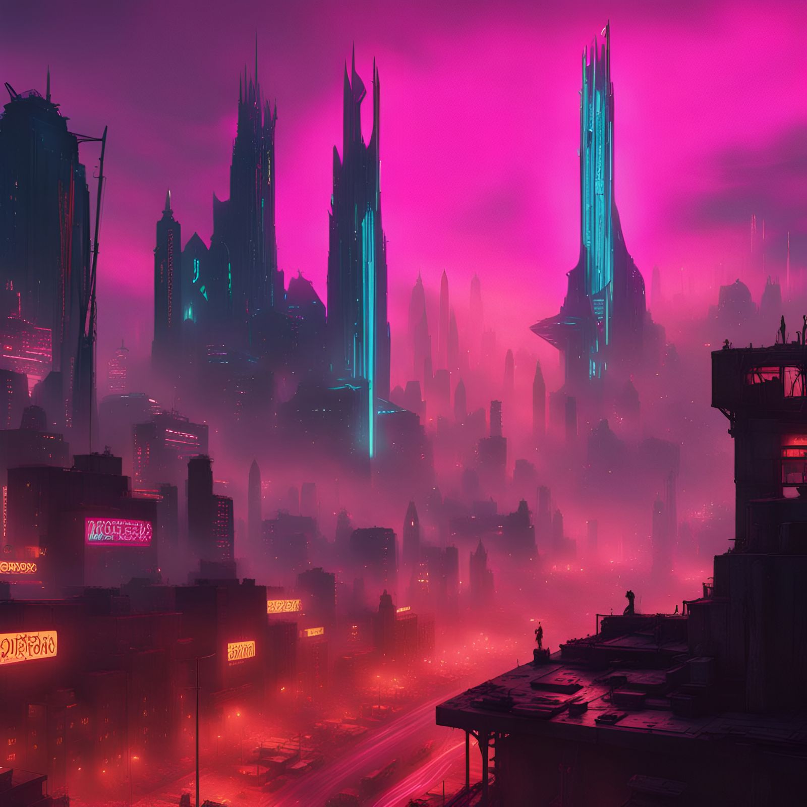 Cyberpunk Gondor Under Attack: A Sci-Fi Battle