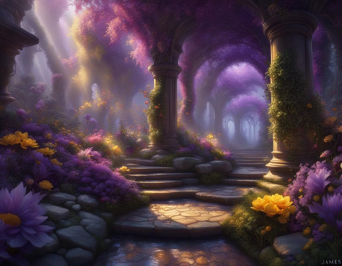 Ethereal Fairy Garden: Dark Fantasy Concept Art