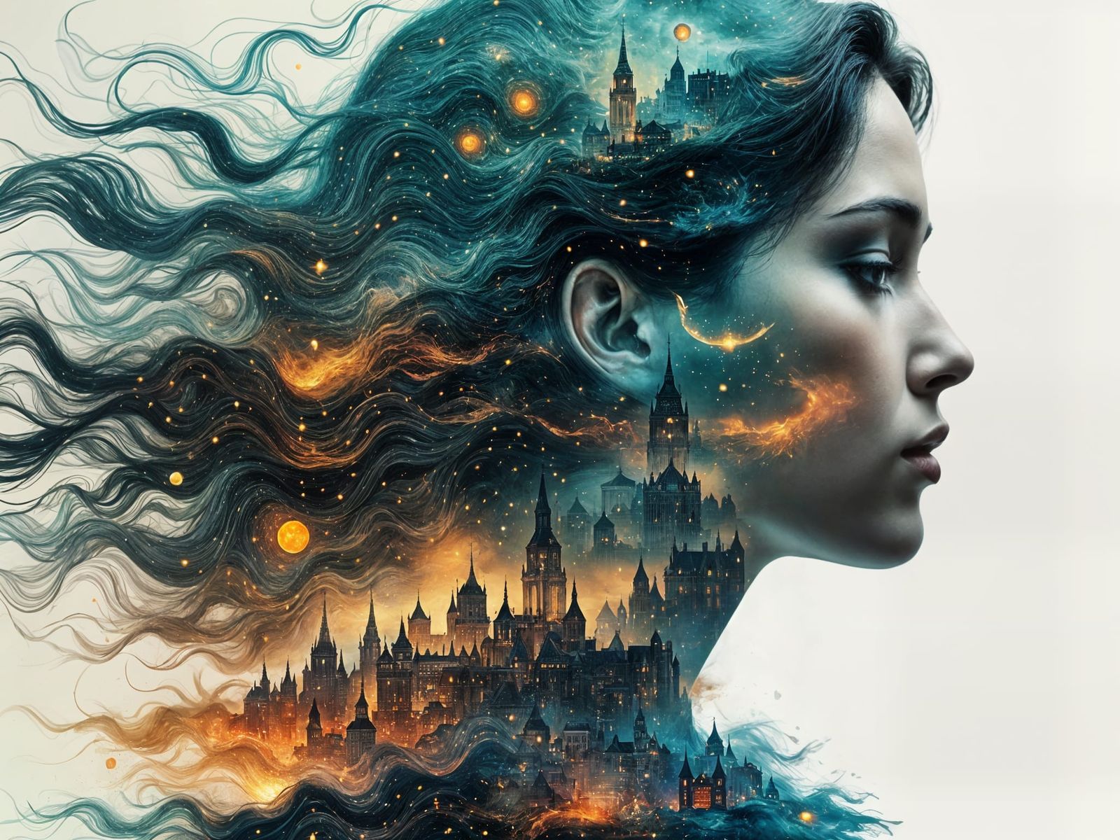 Layered Double Exposure Reveals Interconnected World