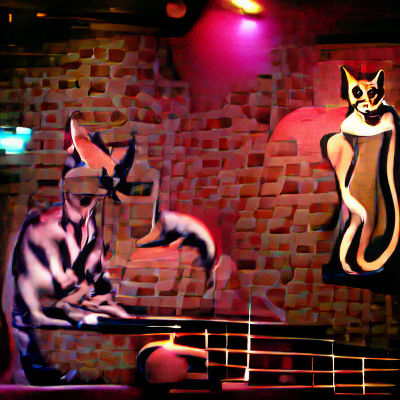 Cats Playing Jazz in a Smoky Bar